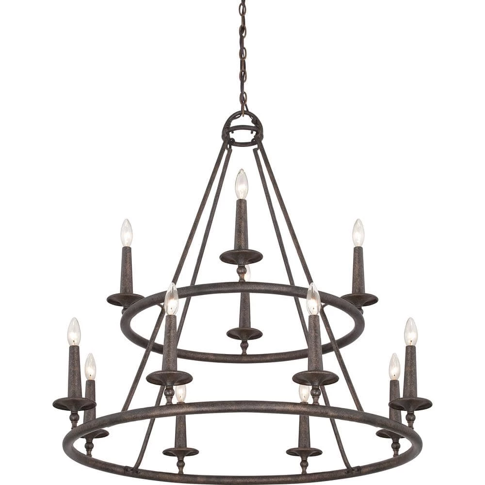 Voyager 12-Light Malaga Candle-Style Chandelier by Quoizel 4 Voyager 12-Light Malaga Candle-Style Chandelier by Quoizel - Image 2