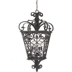 Fort Quinn 19 in. 4-Light Marcado Black Chandelier by Quoizel
