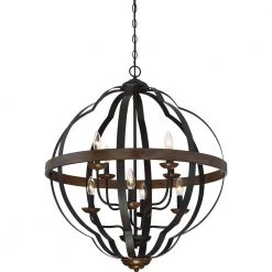 Siren 8-Light Marcado Black Pendant by Quoizel -Quoizel Sales marcado black quoizel chandeliers srn5208mk 1f 1000
