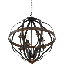 Siren 8-Light Marcado Black Pendant by Quoizel -Quoizel Sales marcado black quoizel chandeliers srn5208mk 4f 1000