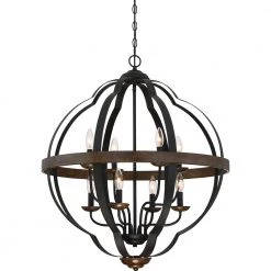 Siren 8-Light Marcado Black Pendant by Quoizel