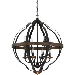 Siren 8-Light Marcado Black Pendant by Quoizel -Quoizel Sales marcado black quoizel chandeliers srn5208mk c3 1000