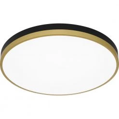 Weldin 20 in. Matte Black Gold LED Flush Mount by Quoizel -Quoizel Sales matte black gold quoizel flush mount lights wln1620mbkg 1f 1000