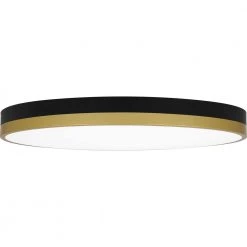Weldin 20 in. Matte Black Gold LED Flush Mount by Quoizel -Quoizel Sales matte black gold quoizel flush mount lights wln1620mbkg 4f 1000