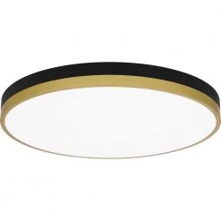 Weldin 20 in. Matte Black Gold LED Flush Mount by Quoizel