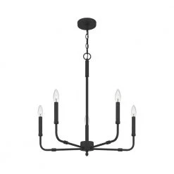 Abner 5-Light Matte Black Chandelier by Quoizel -Quoizel Sales matte black quoizel chandeliers abr5024mbk c3 1000