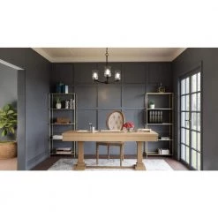 Acacia 3-Light Matte Black Chandelier with Clear Water Glass by Quoizel -Quoizel Sales matte black quoizel chandeliers aca5020mbk 31 1000