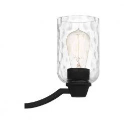 Acacia 3-Light Matte Black Chandelier with Clear Water Glass by Quoizel -Quoizel Sales matte black quoizel chandeliers aca5020mbk 44 1000