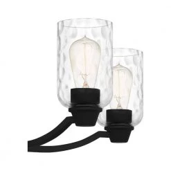 Acacia 5-Light Matte Black Chandelier with Clear Water Glass by Quoizel -Quoizel Sales matte black quoizel chandeliers aca5024mbk 44 1000