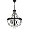 Adelaide 4-Light Matte Black Beaded Pendant by Quoizel