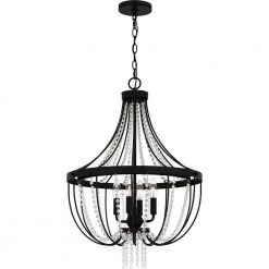 Adelaide 4-Light Matte Black Beaded Pendant by Quoizel