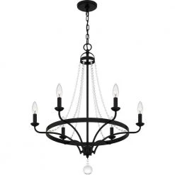Adelaide 6-Light Matte Black Chandelier by Quoizel -Quoizel Sales matte black quoizel chandeliers adl5026mbk 1f 1000