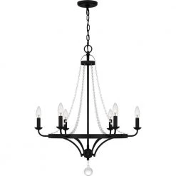 Adelaide 6-Light Matte Black Chandelier by Quoizel -Quoizel Sales matte black quoizel chandeliers adl5026mbk 4f 1000