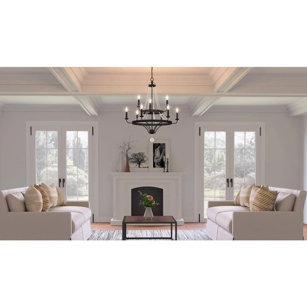 Adelaide 9-Light Matte Black Chandelier by Quoizel 11 Adelaide 9-Light Matte Black Chandelier by Quoizel - Image 9