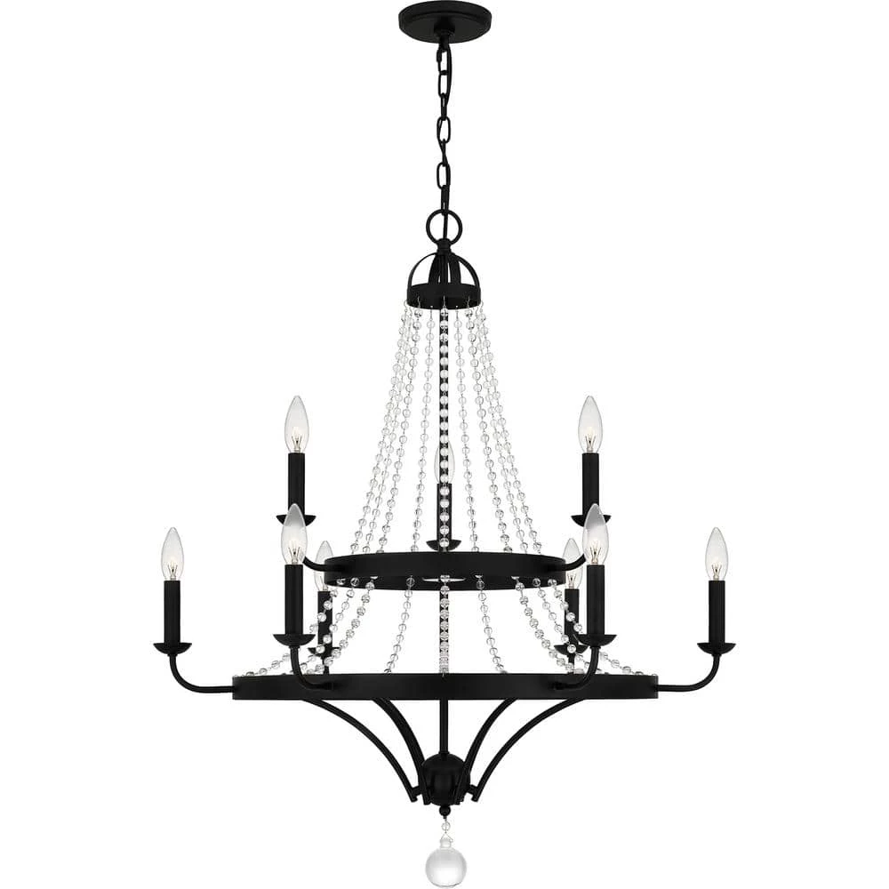 Adelaide 9-Light Matte Black Chandelier by Quoizel 6 Adelaide 9-Light Matte Black Chandelier by Quoizel - Image 4