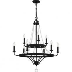 Adelaide 9-Light Matte Black Chandelier by Quoizel