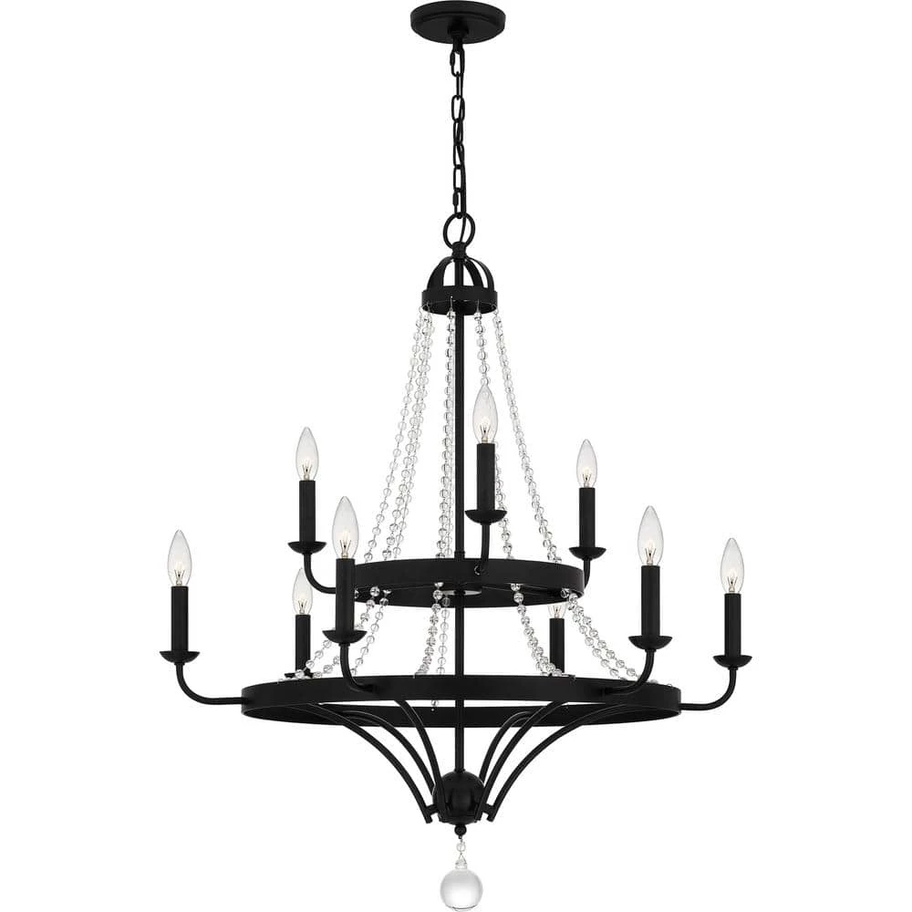 Adelaide 9-Light Matte Black Chandelier by Quoizel 3 Adelaide 9-Light Matte Black Chandelier by Quoizel