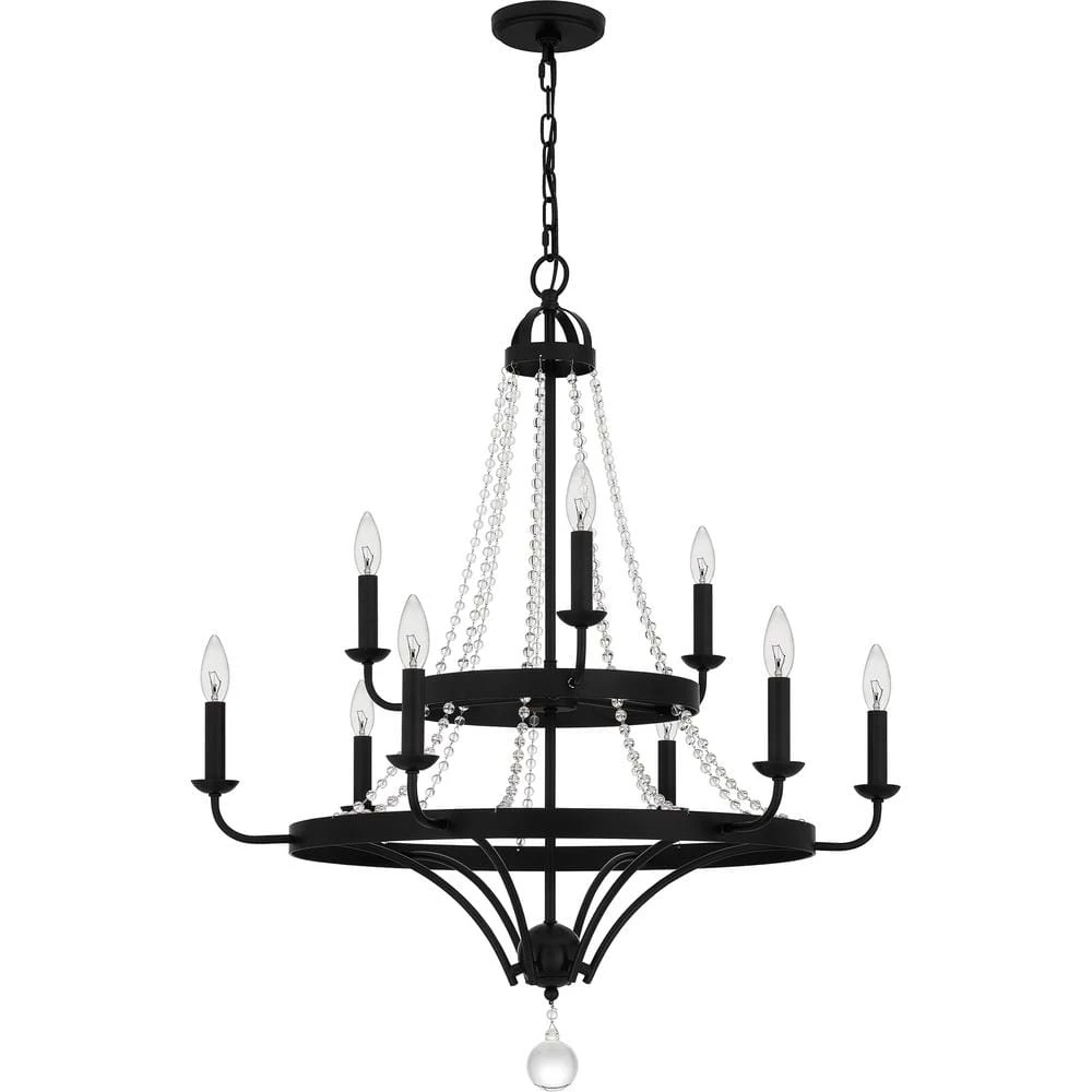 Adelaide 9-Light Matte Black Chandelier by Quoizel 5 Adelaide 9-Light Matte Black Chandelier by Quoizel - Image 3