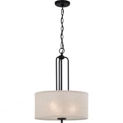 Blanche 3-Light Matte Black Pendant by Quoizel