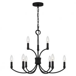 Briar 9-Light Matte Black Chandelier by Quoizel