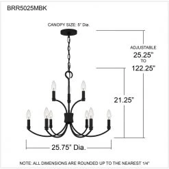 Briar 9-Light Matte Black Chandelier by Quoizel -Quoizel Sales matte black quoizel chandeliers brr5025mbk 76 1000