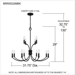 Briar 12-Light Matte Black Chandelier by Quoizel -Quoizel Sales matte black quoizel chandeliers brr5032mbk 76 1000