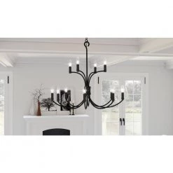 Briar 12-Light Matte Black Chandelier by Quoizel -Quoizel Sales matte black quoizel chandeliers brr5032mbk e1 1000