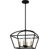 Concho Bay 4-Light Matte Black Cage Pendant by Quoizel