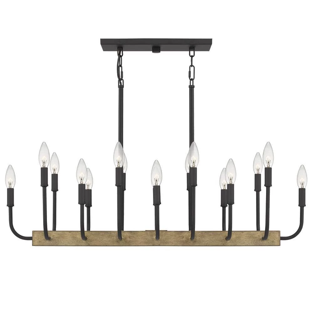 Coda 16-Light Matte Black Linear Chandelier by Quoizel 6 Coda 16-Light Matte Black Linear Chandelier by Quoizel - Image 4