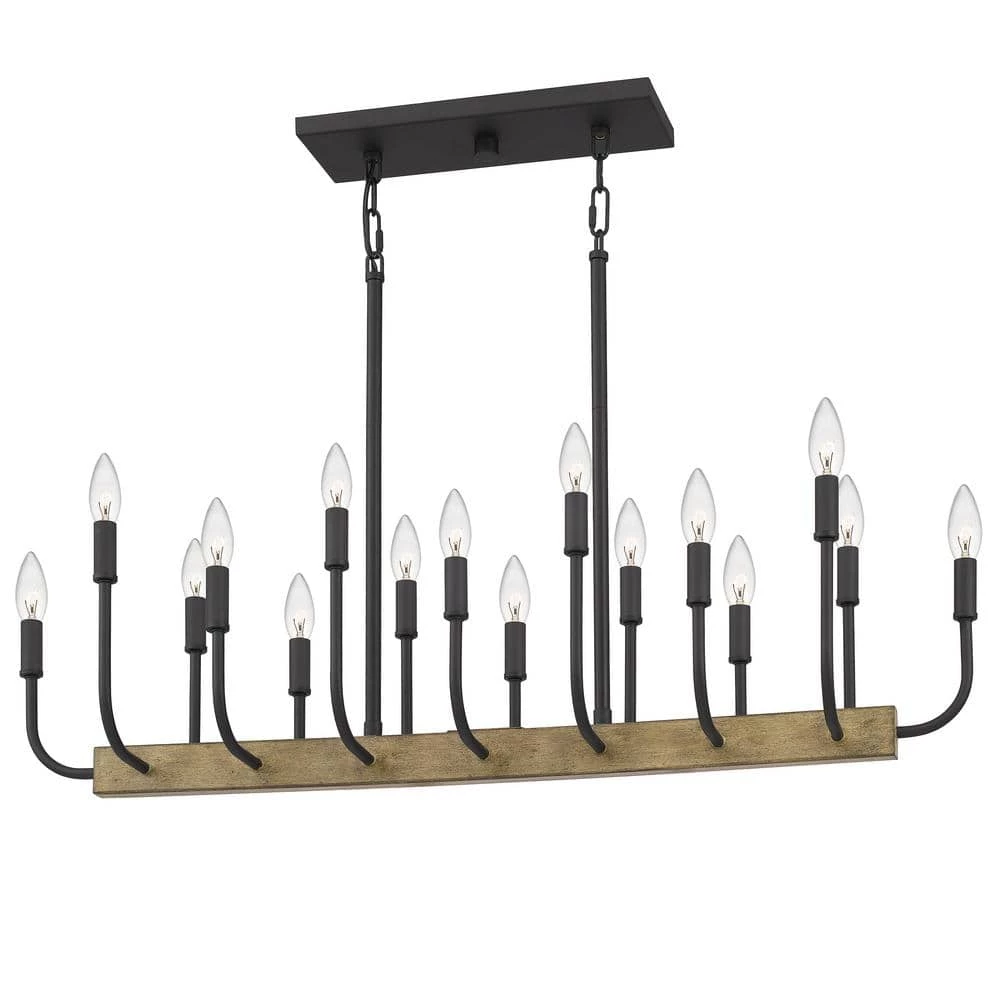 Coda 16-Light Matte Black Linear Chandelier by Quoizel 4 Coda 16-Light Matte Black Linear Chandelier by Quoizel - Image 2