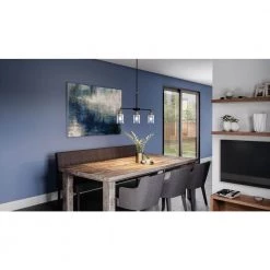 Cox 3-Light Matte Black Chandelier with Clear Glass by Quoizel -Quoizel Sales matte black quoizel chandeliers cox336mbk 31 1000