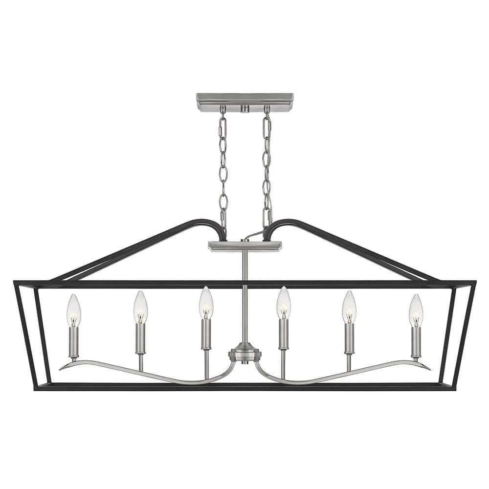 Catalina 6-Light Matte Black Chandelier by Quoizel 6 Catalina 6-Light Matte Black Chandelier by Quoizel - Image 4