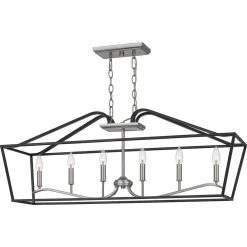 Catalina 6-Light Matte Black Chandelier by Quoizel