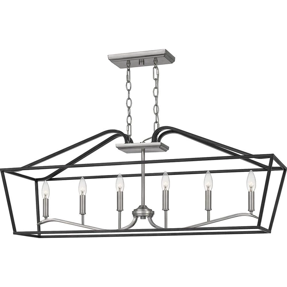 Catalina 6-Light Matte Black Chandelier by Quoizel 3 Catalina 6-Light Matte Black Chandelier by Quoizel