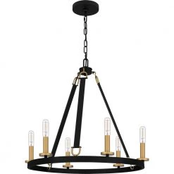 Graylyn 6-Light Matte Black Chandelier by Quoizel -Quoizel Sales matte black quoizel chandeliers gra5024mbk c3 1000