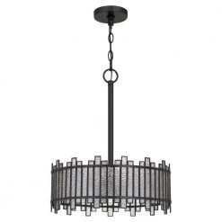 Hartman 3-Light Matte Black Pendant by Quoizel -Quoizel Sales matte black quoizel chandeliers hrt2816mbk fa 1000