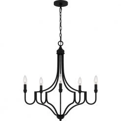 Mabel 5-Light Matte Black Chandelier by Quoizel