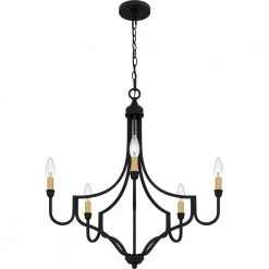 Mabel 5-Light Matte Black Chandelier by Quoizel -Quoizel Sales matte black quoizel chandeliers mab5026mbk c3 1000