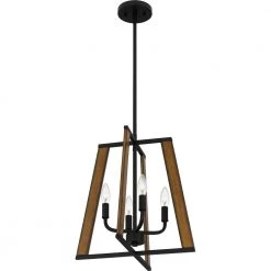 Mayline 4-Light Matte Black Lantern Pendant by Quoizel -Quoizel Sales matte black quoizel chandeliers mal2816mbk 4f 1000