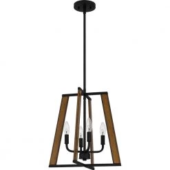 Mayline 4-Light Matte Black Lantern Pendant by Quoizel -Quoizel Sales matte black quoizel chandeliers mal2816mbk c3 1000