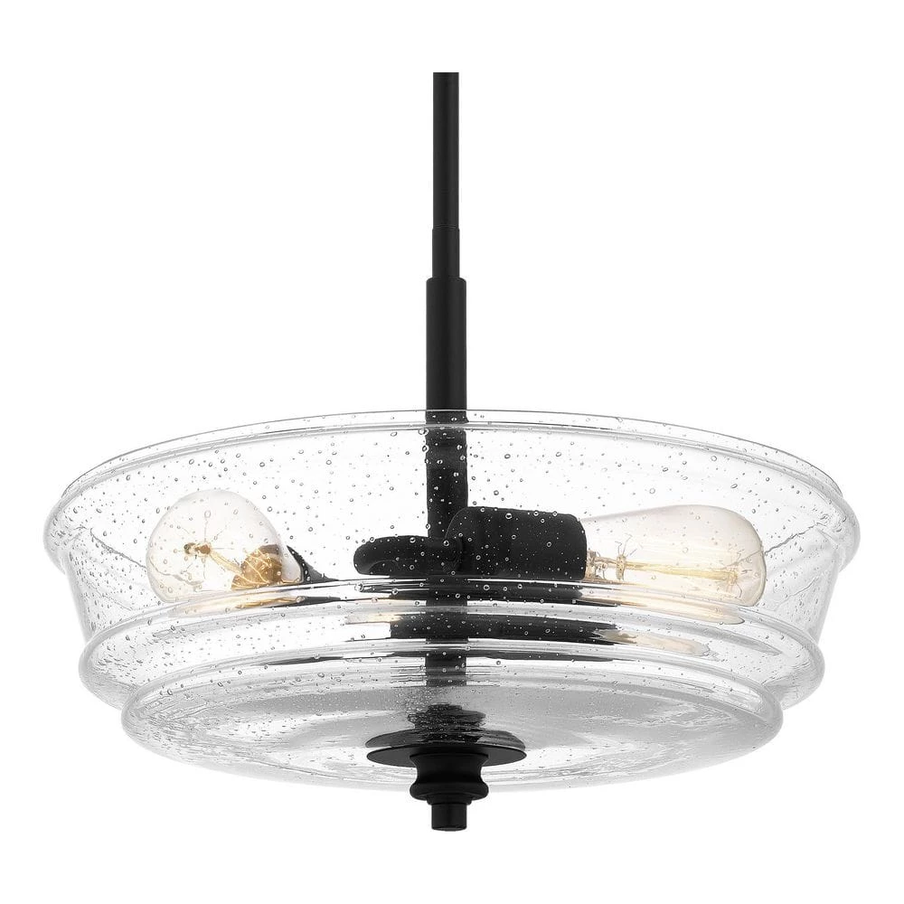 McIntire 3-Light Matte Black Shaded Pendant Light by Quoizel 8 McIntire 3-Light Matte Black Shaded Pendant Light by Quoizel - Image 6