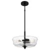 McIntire 3-Light Matte Black Shaded Pendant Light by Quoizel -Quoizel Sales matte black quoizel chandeliers mci2815mbk 64 1000