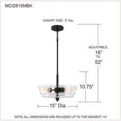 McIntire 3-Light Matte Black Shaded Pendant Light by Quoizel 18 McIntire 3-Light Matte Black Shaded Pendant Light by Quoizel -Quoizel Sales matte black quoizel chandeliers mci2815mbk 76 1000