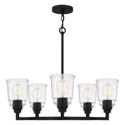McIntire 5-Light Matte Black Shaded Chandelier with Glass Shades by Quoizel 13 McIntire 5-Light Matte Black Shaded Chandelier with Glass Shades by Quoizel -Quoizel Sales matte black quoizel chandeliers mci5025mbk 4f 1000