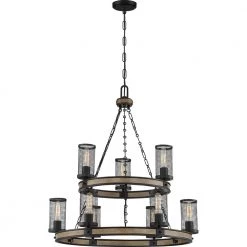 McCrady 9-Light Matte Black Chandelier by Quoizel