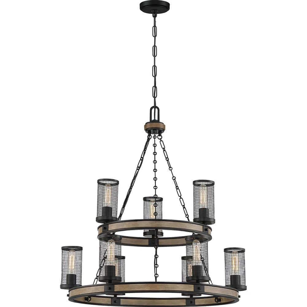 McCrady 9-Light Matte Black Chandelier by Quoizel 3 McCrady 9-Light Matte Black Chandelier by Quoizel