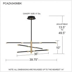 Azalea Integrated LED Matte Black Island Chandelier by Quoizel 18 Azalea Integrated LED Matte Black Island Chandelier by Quoizel -Quoizel Sales matte black quoizel chandeliers pcaza340mbk 76 1000