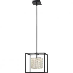 Dazzle Integrated LED Matte Black Pendant by Quoizel