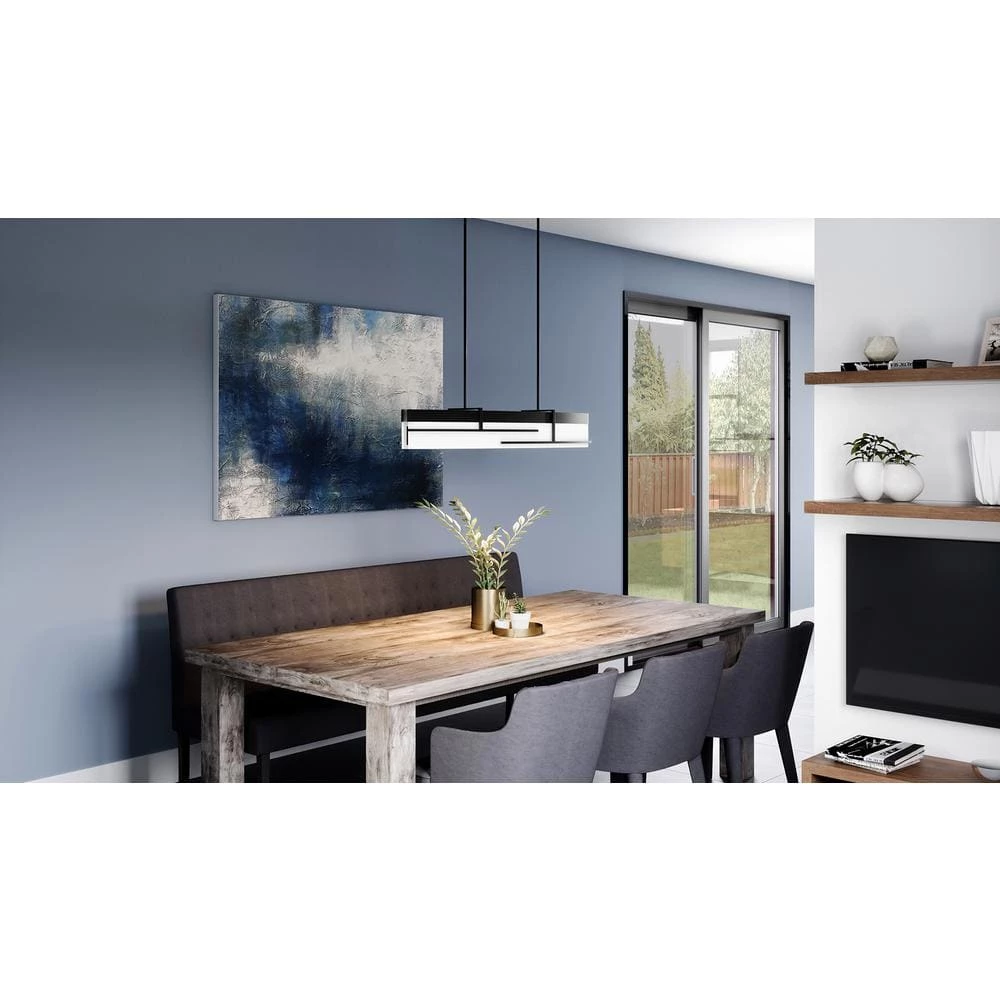 Lander 2-Light Integrated LED Matte Black Chandelier by Quoizel 4 Lander 2-Light Integrated LED Matte Black Chandelier by Quoizel - Image 2