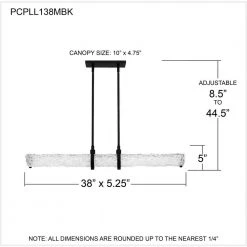 Pell 38 in. Matte Black LED Chandelier by Quoizel -Quoizel Sales matte black quoizel chandeliers pcpll138mbk 76 1000